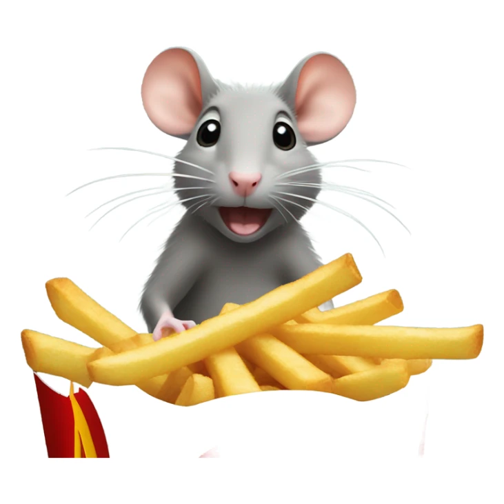 rat eating mcdonald’s fries sticker