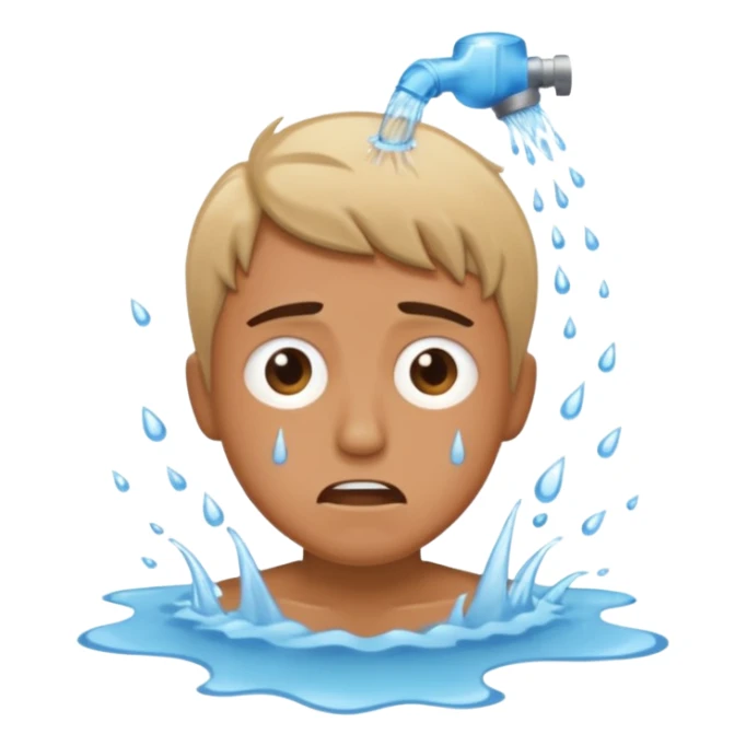 person wasting water sticker