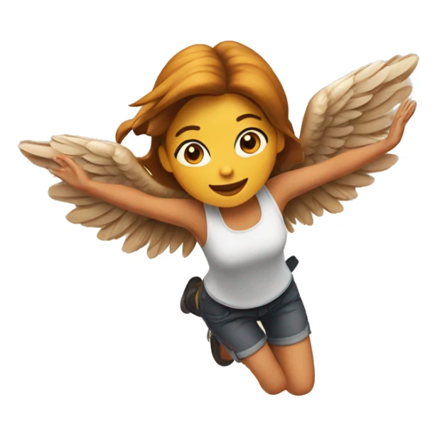a girl flying with two grilled chicken wings on her back sticker