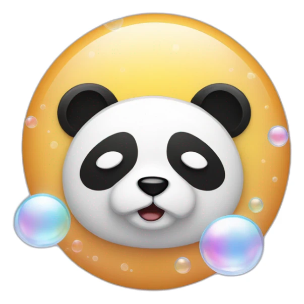 The panda is asleep with bubbles sticking out of its nose. sticker