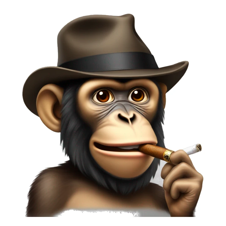 Monkey with a cigar in his mouth and a hat on sticker