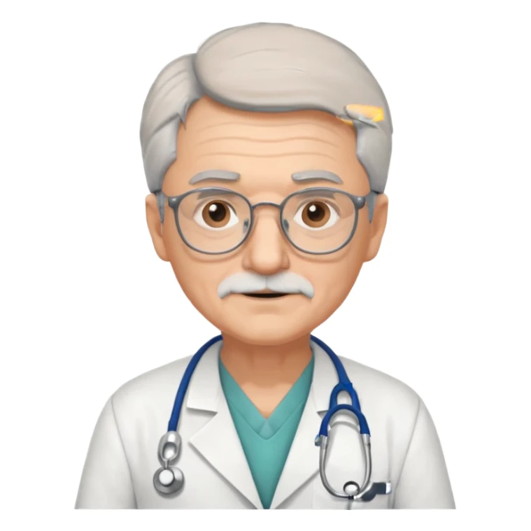 old man doctor, wearing glasses sticker