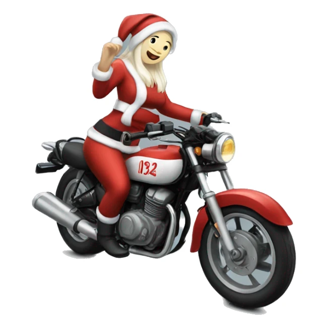 Santa wife Yamaha motorcycle sticker