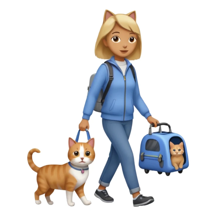 Walker with cat in carrier, Pet Walkers. sticker