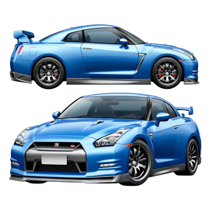 Nissan Skyline GT-R blue and white  sticker
