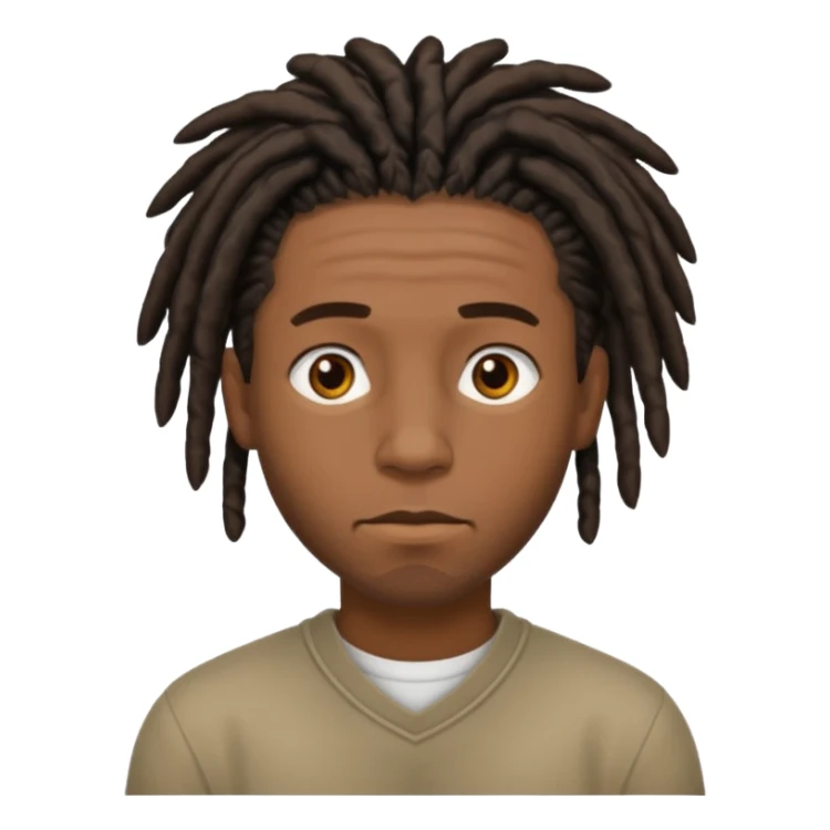 A black guy with short dreads trying to keep a straight face  sticker