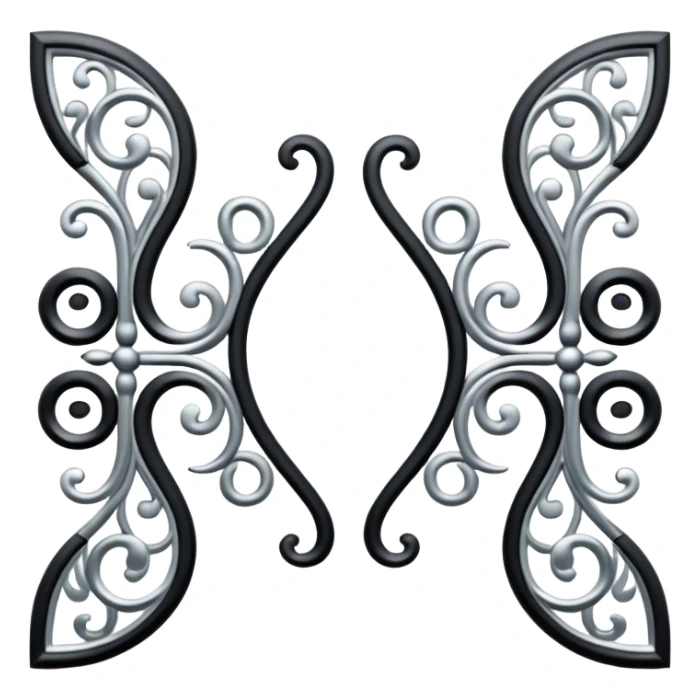 Black and silver filigree page divider, 3D, extremely detailed design sticker