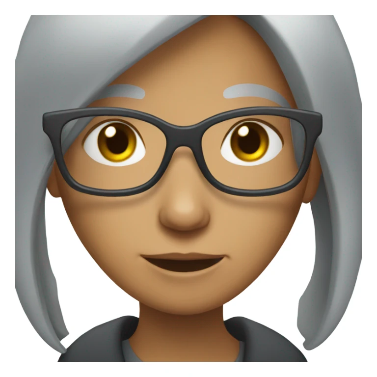 grey haired girl in glasses sticker