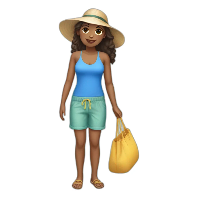 A young chubb beach clothes wearing woman sticker