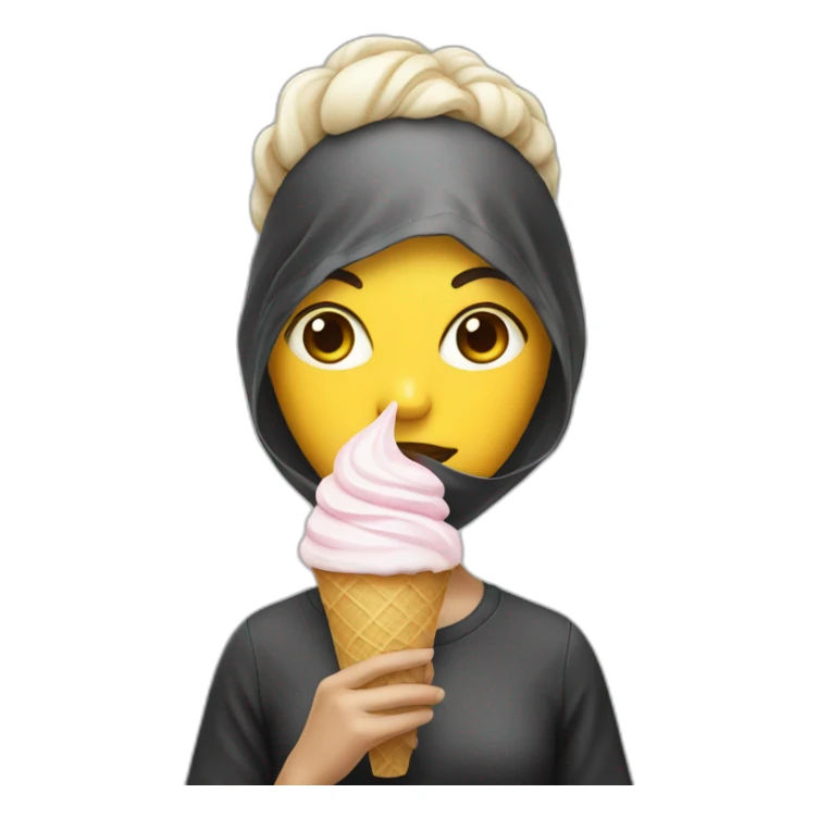 masked girl with ice-cream  sticker
