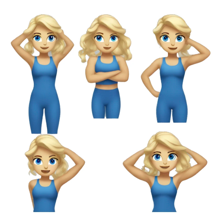 blonde blue eyed girl flexing full body sticker