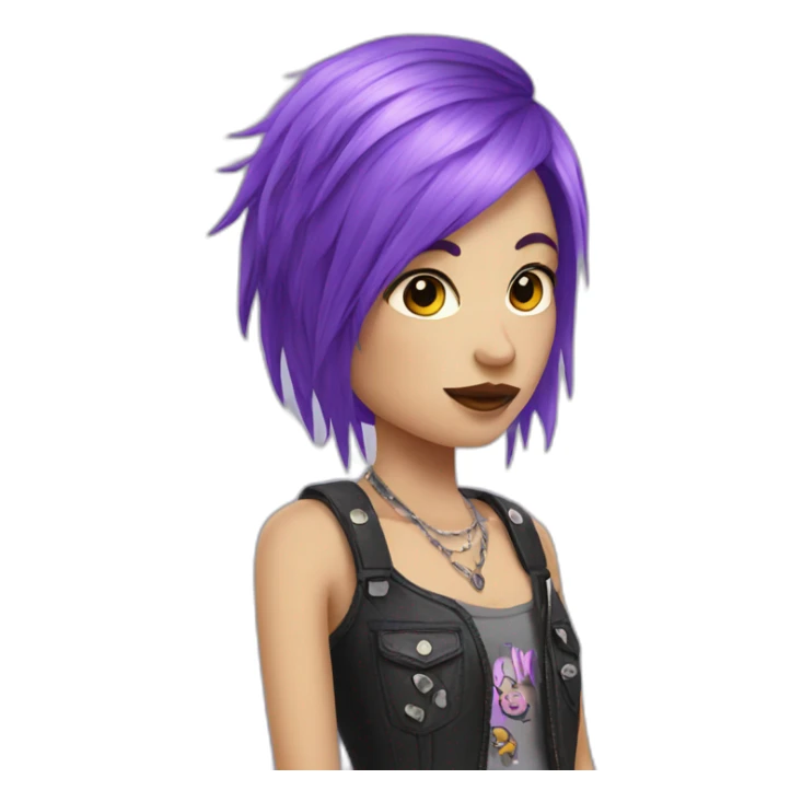 Violet hair punk girl sticker