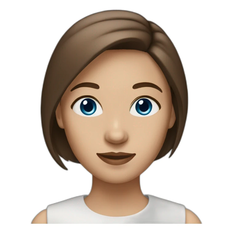 women with brown straight hair and blue eyes sticker