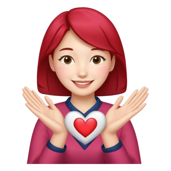 make me a women that is doing the Korean hearts  sticker