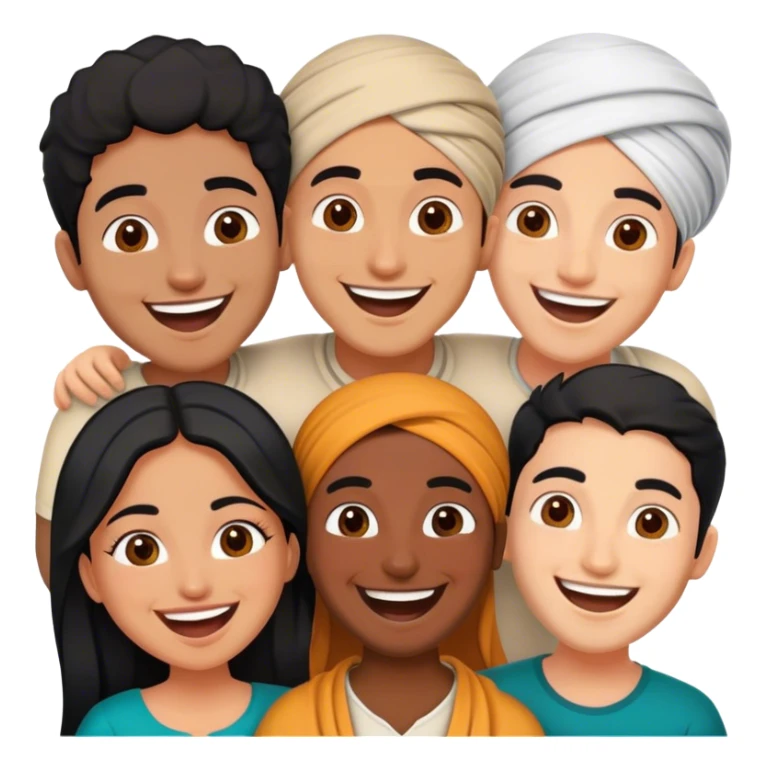 5 bestfriends: 2 North African, 1 Iranian, 1 Indian, 1 black sticker