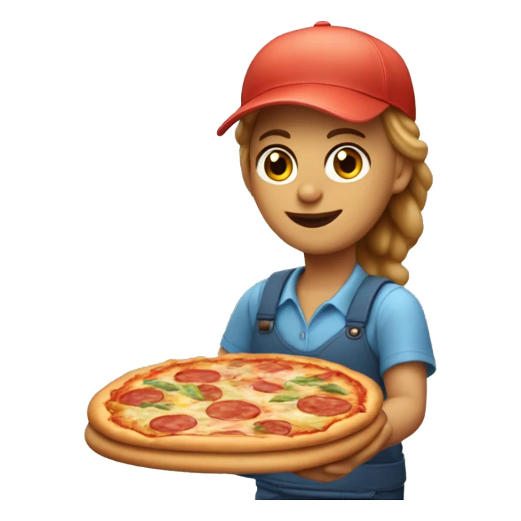 fair-skinned courier delivers pizza and burgers sticker