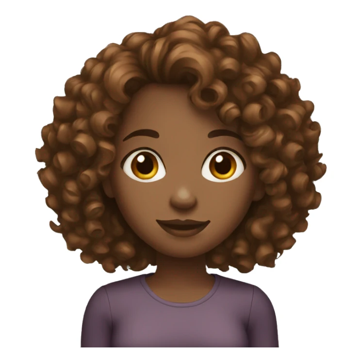 Black female brown curly hair sticker