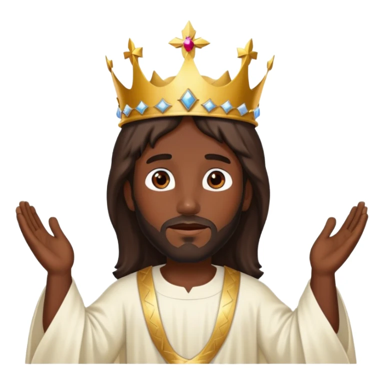 Dark skin christ Jesus crown in the heavens sticker