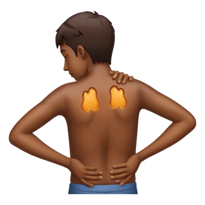 mao nas costas sentindo dor sticker