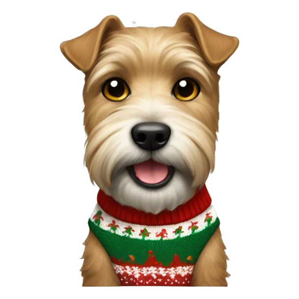 Airdale Terrier in christmas Sweater  sticker