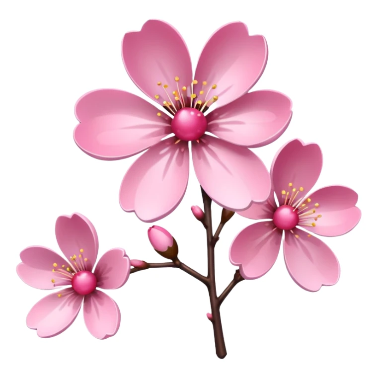Stylized pink glitter cherry blossom flower (sakura) sticker