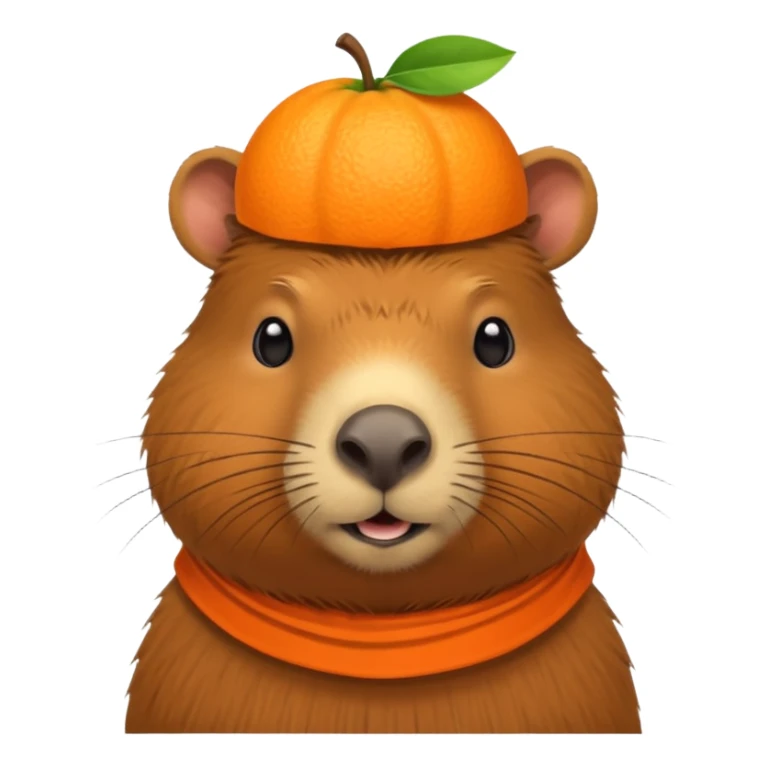 Capibara cu o portocala pe cap sticker
