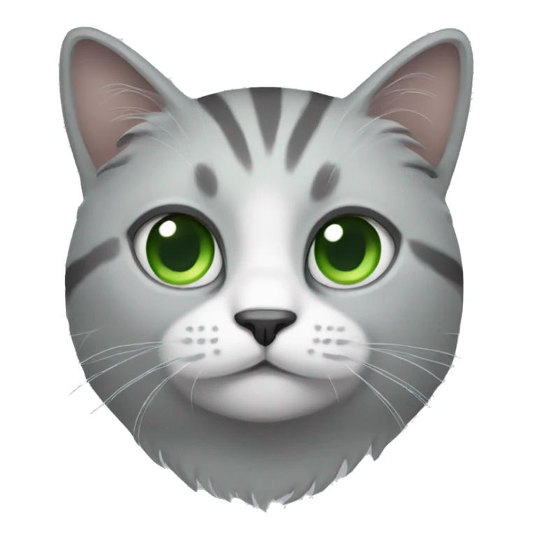 Cat with the face grey and white and green eyes sticker