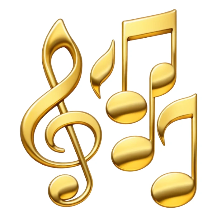 drei musiknoten in goldfarben sticker