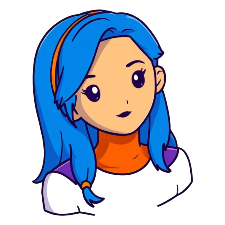 Evie from Disney's Descendants with blue hair sticker