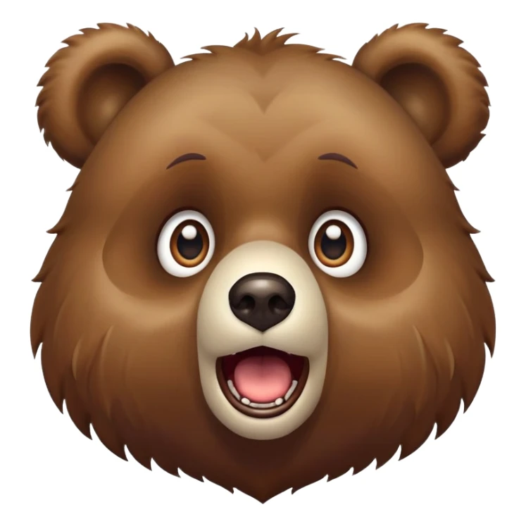 Excited bear with surprised expression, wide eyes, and mouth open in amazement sticker