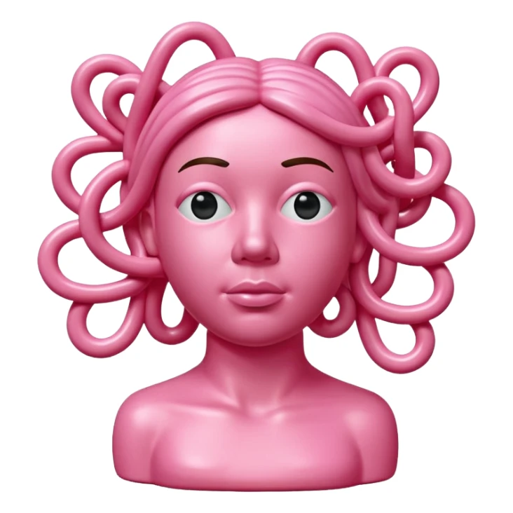 Jeff Koons style pink spam spaghetti art bust sculpture  sticker