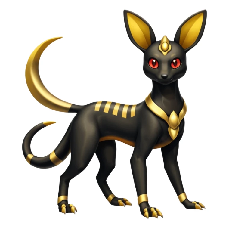 Shiny 4-legged Umbreon-Anubis-Salandit-Beedrill-fusion, full body sticker