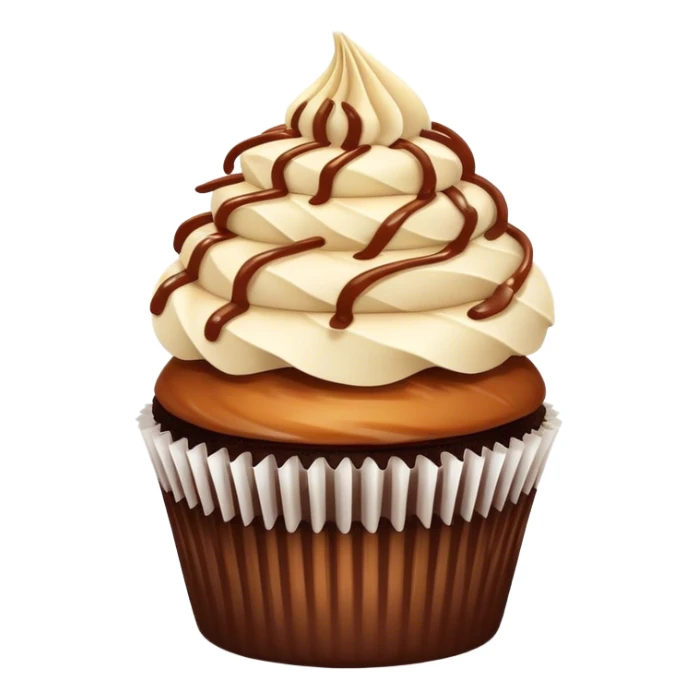 chocolate caramel cupcake with coconut shavings on top   sticker