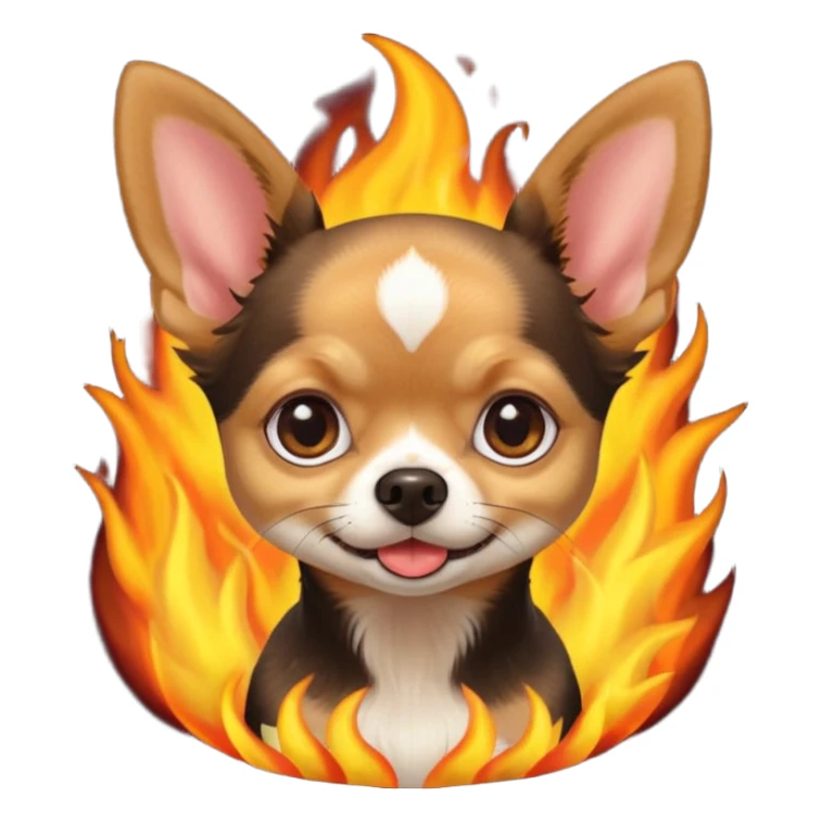 Chihuahua noir marron et feu  daisy sticker