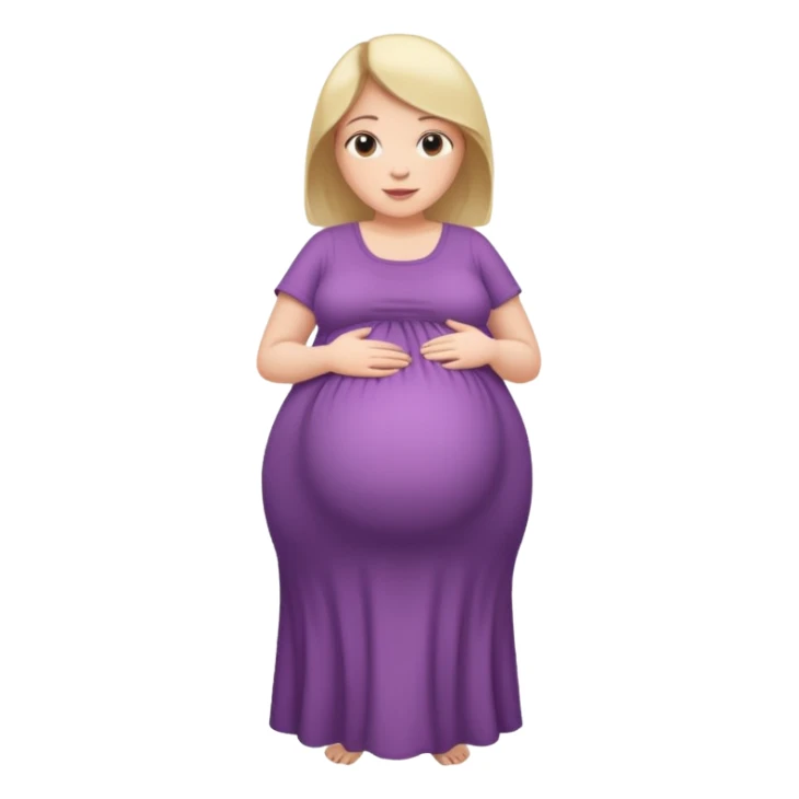 heavily pregnant woman with extra large belly sticker