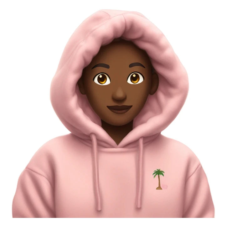 pink palm puff hoodie  sticker