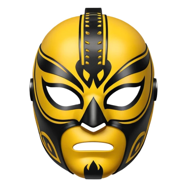 black and yellow luchador mask sticker