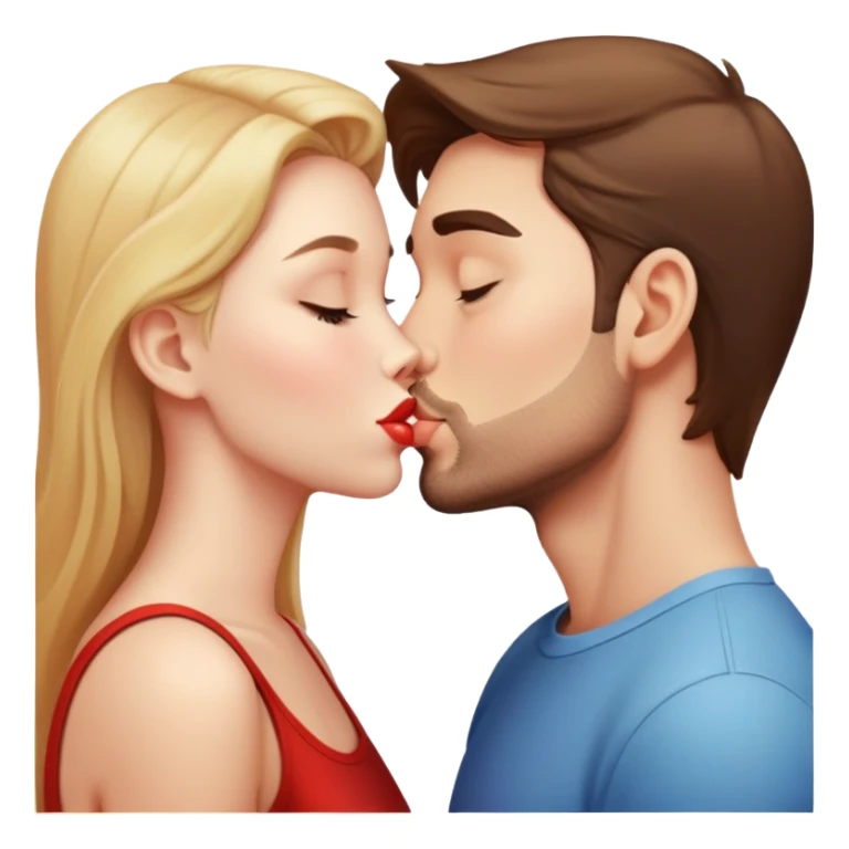 A guy and a girl kissing on the lips sticker