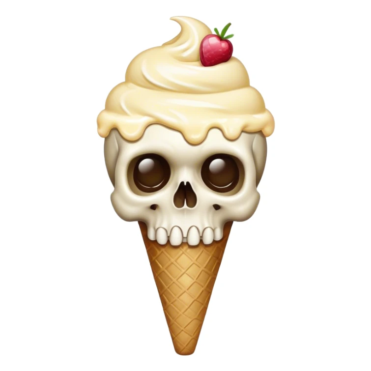 Skull with ice cream  sticker