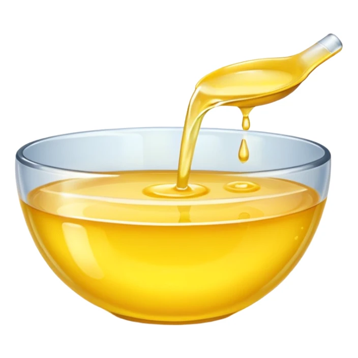 a bowl of yellow liquid, shiny, simple, clear sticker