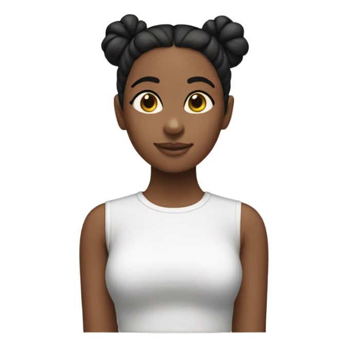 Girl with buns hair dark hair sticker
