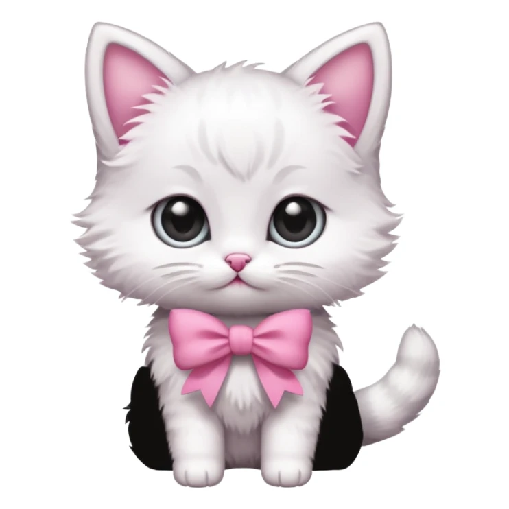un gatito con un moño rosa sticker