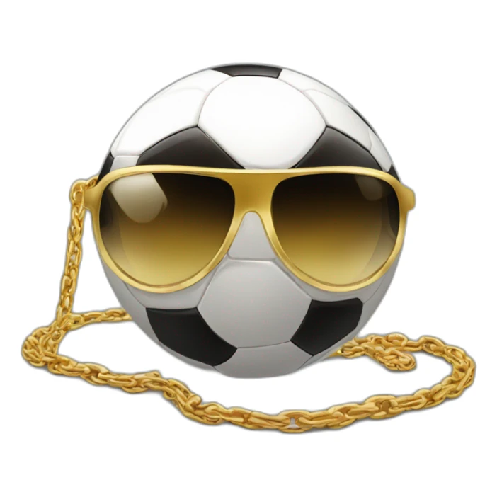 soccer ball wearing gold chain with shades looking like gangster sticker