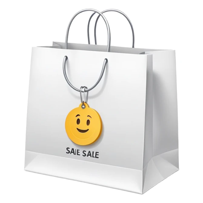 white shopping bags with sale tag




 sticker