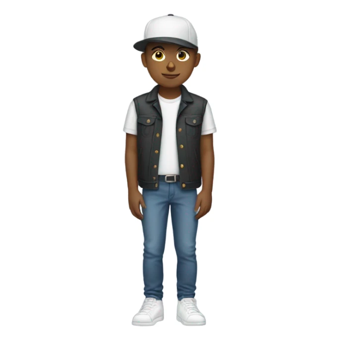 Full length teenager With a cap sticker