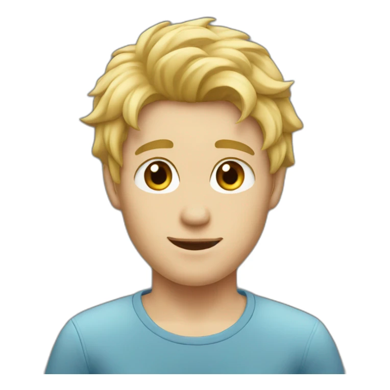 Young man blond hair, Hairy sticker