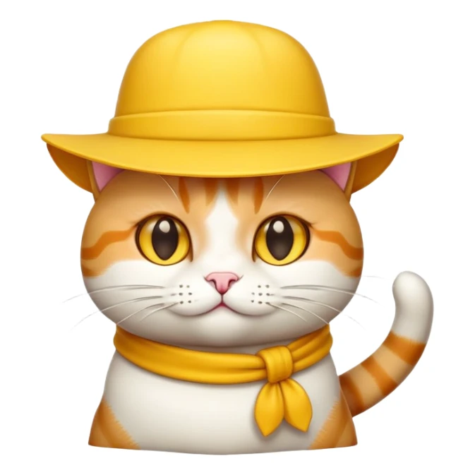 cheese cat wearing a yellow hat sticker