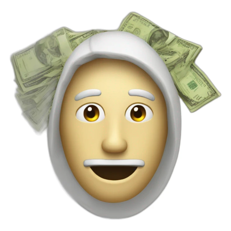 mistery person man with money face covered question mark sticker