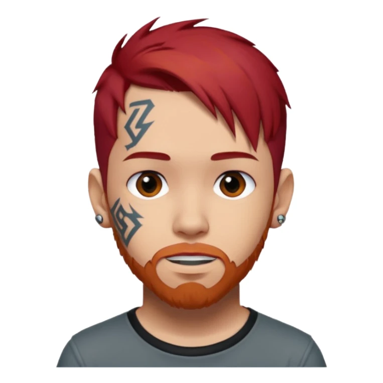 Mike Shinoda with red hair sticker