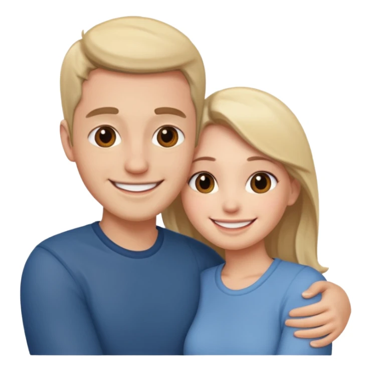 A happy boyfriend and girlfriend hug sticker